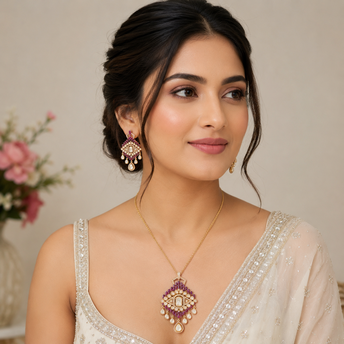 Aabha Necklace & earring