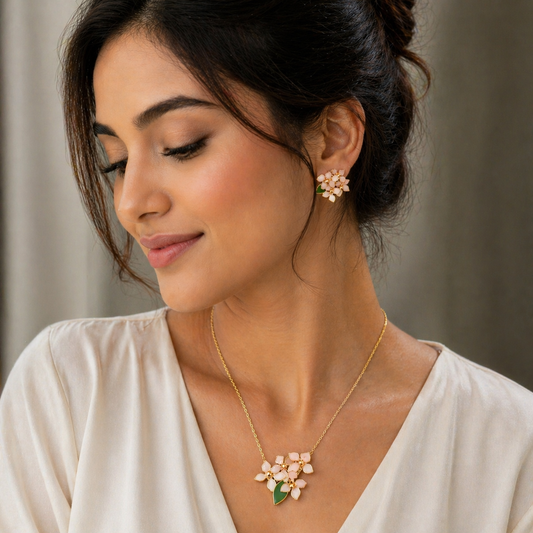 Hydrangea Pendant & Stud