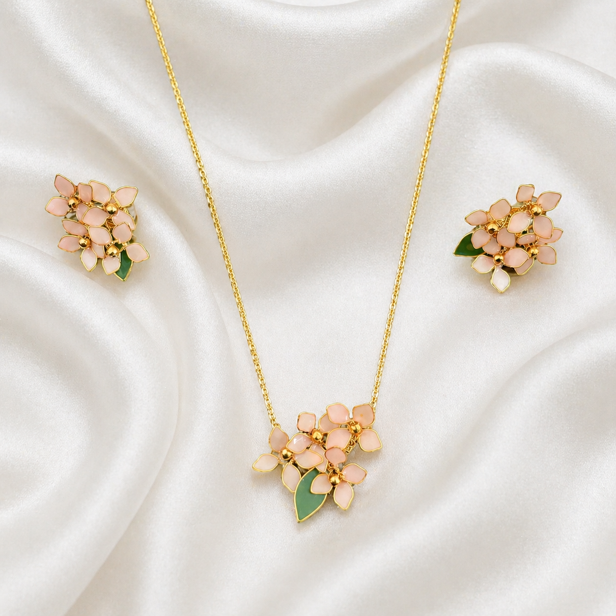 Hydrangea Pendant & Stud