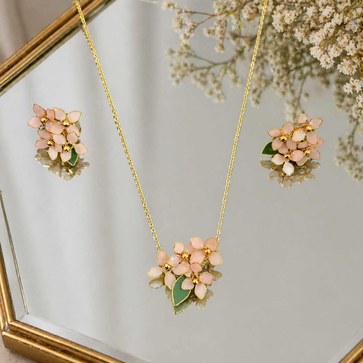Hydrangea Pendant & Stud