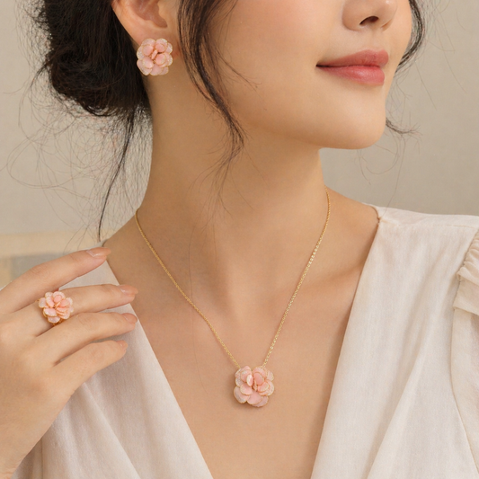 Rose Pendant & Stud