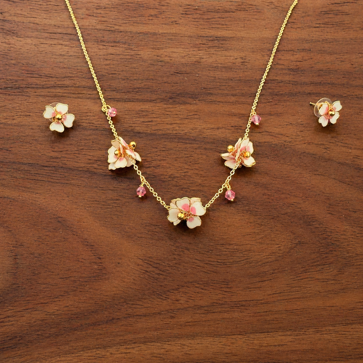 Apple-Blossom Pendant & Stud
