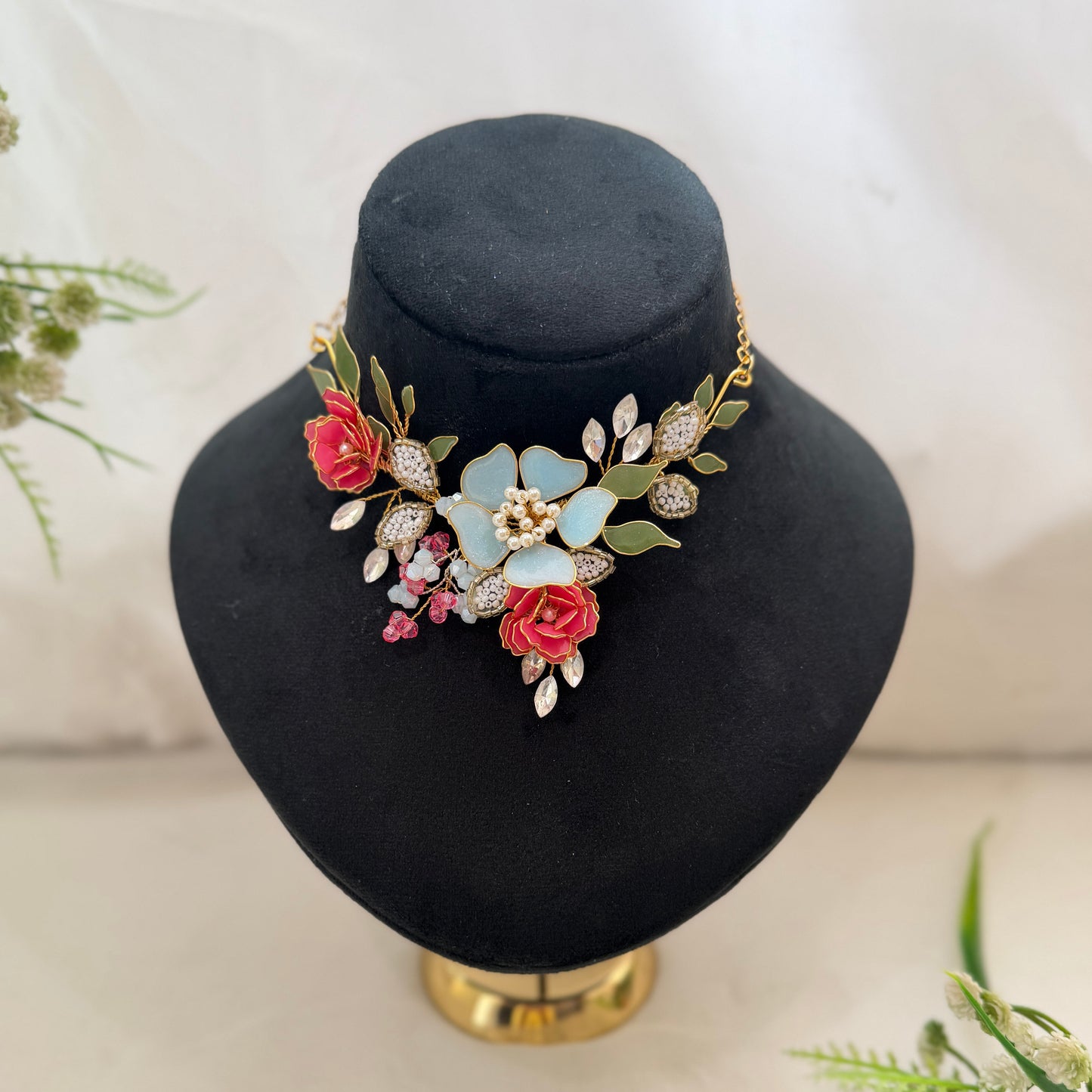 Rosaline Blue Necklace & earrings